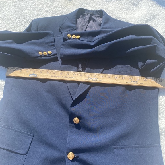Navy Blazer antique designer Gold Buttons sport Coat 42 R - Picture 9 of 16